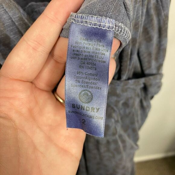 Sundry Navy Sleeveless Leopard Wrap Jumpsuit Romper - Picture 5 of 8